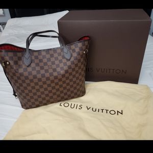 Authentic LOUIS VUITTON Damier Ebene Neverfull MM
